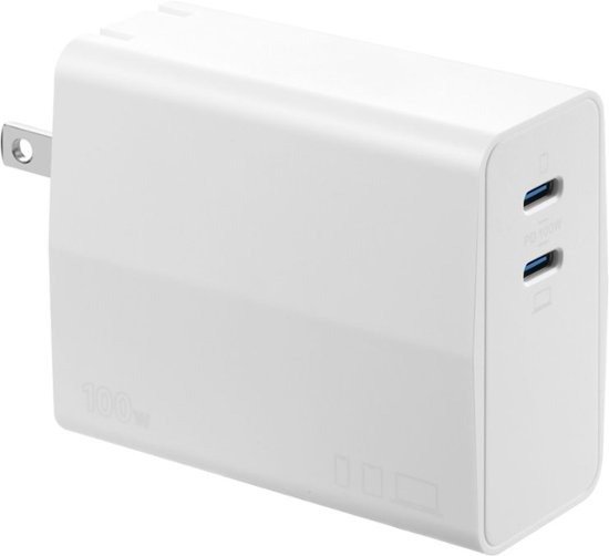 100W Dual Port USB-C Compact Wall Charger