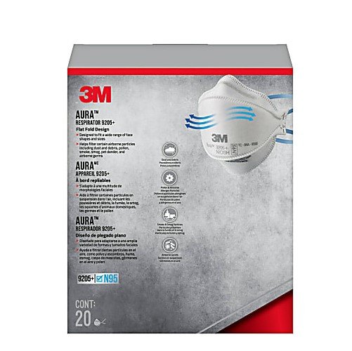 ™ Aura™ N95 Particulate Respirator, 9205PH-20-DC, Pack of 20 Respirators