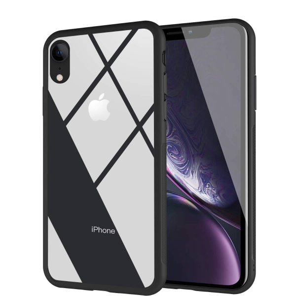 fit iPhone XR Case 9H Tempered Glass Back Cover