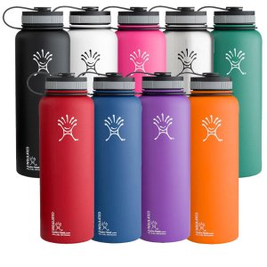 Flask Insulated Stainless Steel Water Bottle, Wide Mouth, 40-Ounce