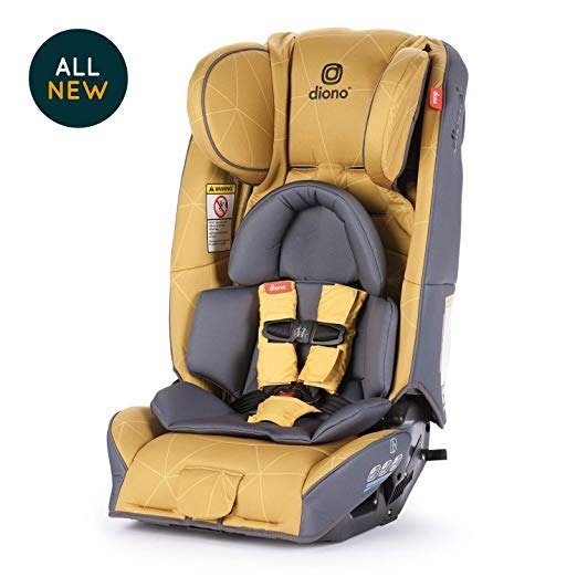 Radian 3RXT All-in-One Convertible Car Seat - Extended Rear-Facing 5-45 Pounds, Forward-Facing to 65 Pounds, Booster to 120 Pounds - The Original 3 Across, Yellow Sulphur