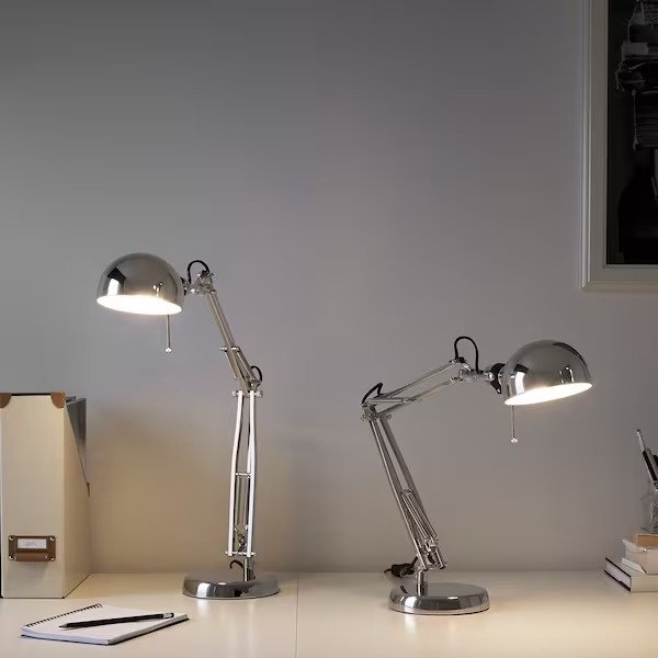FORSA Work lamp, nickel plated - IKEA