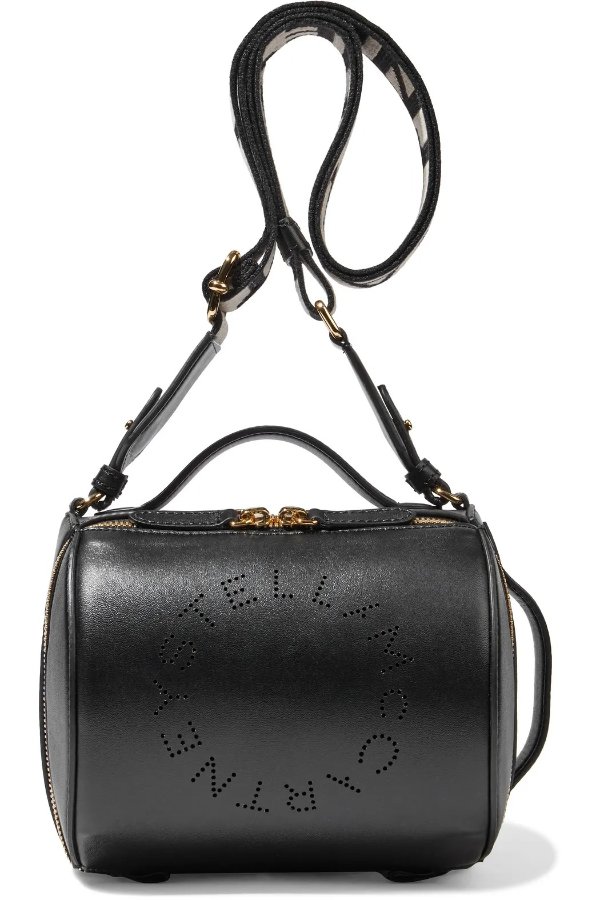 Stella Logo perforated faux leather shoulder bag