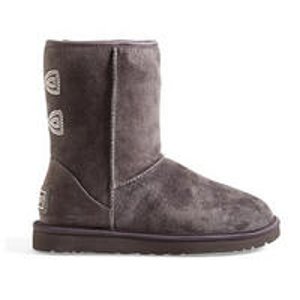 UGG® Australia 'Classic Short - Crystal Bow' Water Resistant Suede Boot