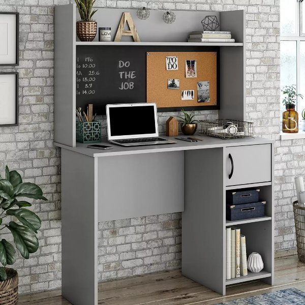 Dove Gray Student Desk with Hutch - Big Lots