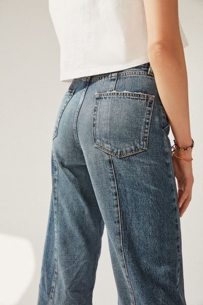BDG Spliced Button-Front Wide Leg Jean