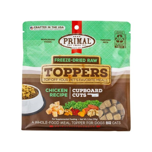 Primal Toppers Cupboard Cuts Freeze Dried Raw Dog Food, Chicken