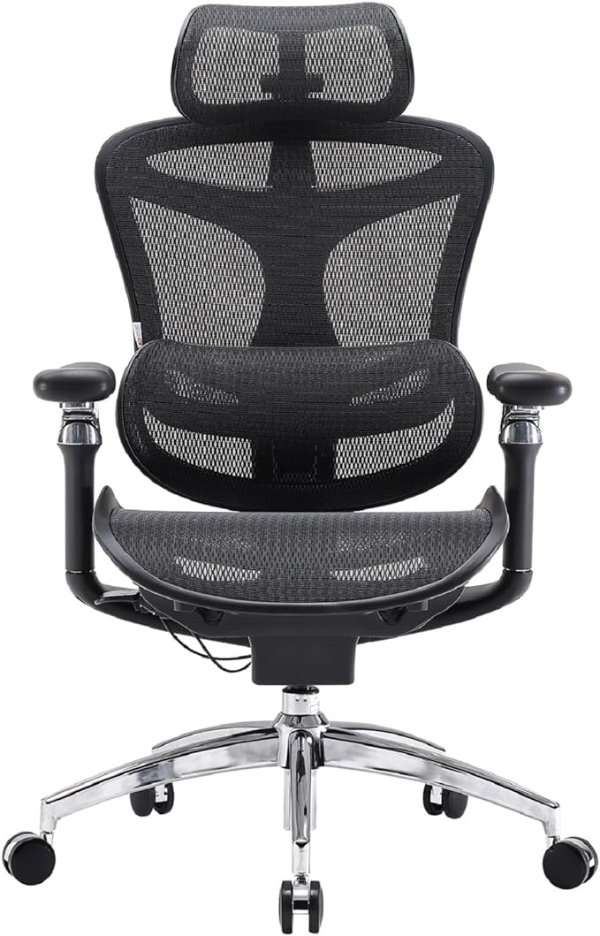 Doro C300 Pro Ergonomic Office Chair with Ultra-Soft 6D Armrests, Dynamic Lumbar Support, Seat Depth Adjustment and Adjustable Backrest, Big and Tall Desk Chair for Home Office (Black)