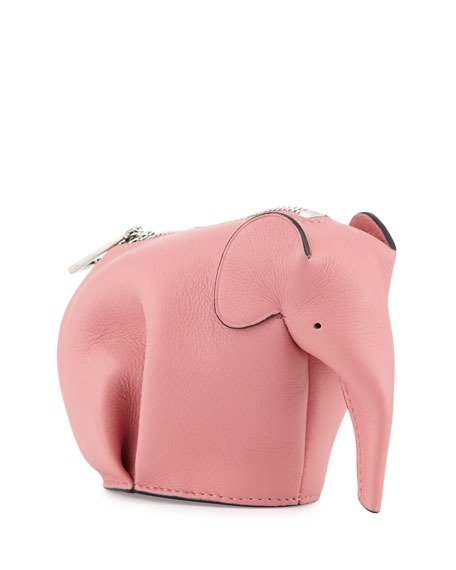 Leather Elephant Coin Purse, Pink Candy
