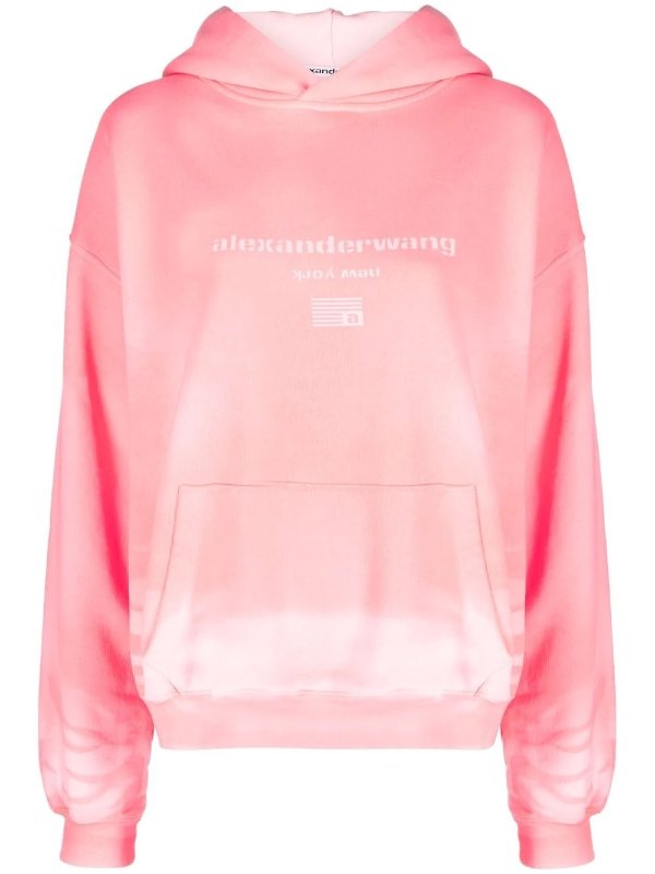 washed-effect oversize hoodie