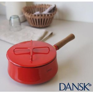 丹麦 Dansk 珐琅奶油锅，红色