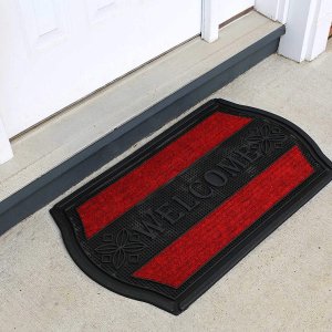 FH Group Indoor/Outdoor Red Floor Doormats, DM012
