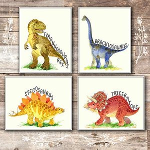 闪购：Dinosaur 浴室装饰画4件套