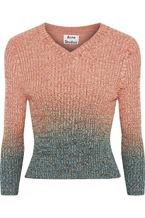 Riva degrade ribbed cotton-blend sweater