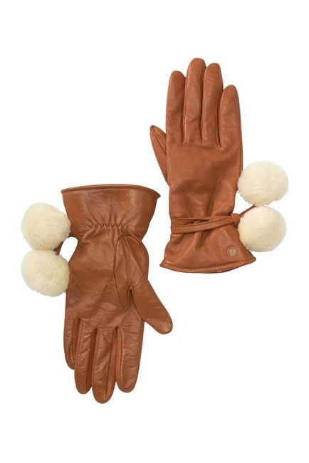 Brita Genuine Shearling Pompoms Smart Gloves