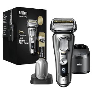 BraunSeries 9 Pro 9487cc Electric Razor for Men, Wet & Dry, Electric Razor, Rechargeable, Electric Shaver with Clean & Charge Station and ProCare Attachment