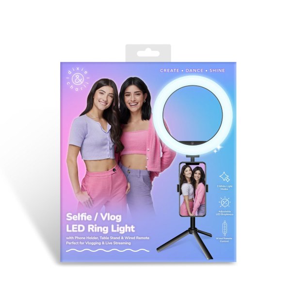 Dixie & Charli - Selfie / Vlog LED CIRCLE Ring Light with Table Stand