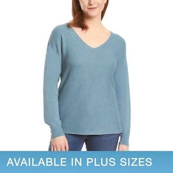 Moss Ladies' Ribbed V-Neck Sweater