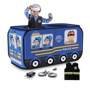 史低价：Temi 警车儿童游戏帐篷，附带警察背心