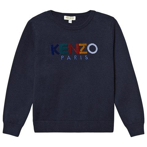 Navy Multi Kenzo Logo Knit Jumper | AlexandAlexa