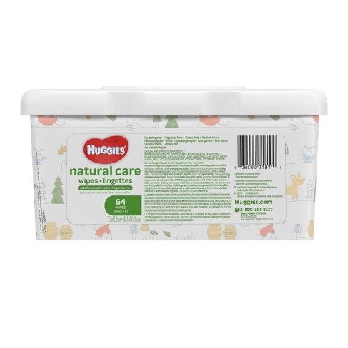 Natural Care Baby Wipes Unscented - 64ct