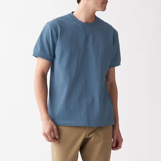 Men Coarse Jersey Knit Short Sleeve T-Shirt
