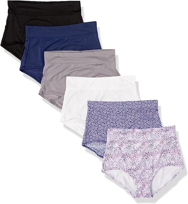 Women's Blissful Benefits Dig-Free Comfort Waistband Microfiber Brief 6-Pack Rs9046w