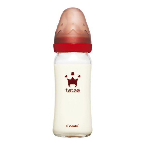 【特惠】日本COMBI康贝 TETEO 宽口径耐热玻璃婴儿奶瓶240ml 仿母乳三出奶孔 助产师推荐