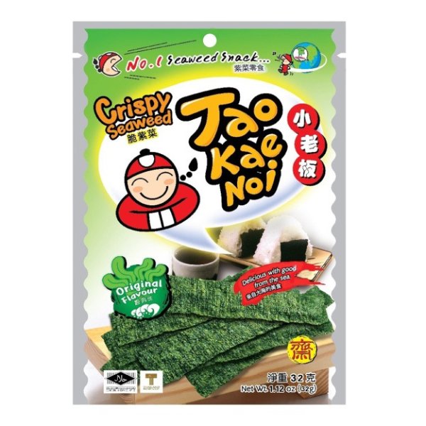 TAO KAE NOI Super Crispy Grilled Seaweed 32g (Packaging May Vary from Pic)