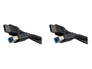 2 x Rosewill RCAB-11027 USB3.0 A Male to B Male Cable Gold Plated Black