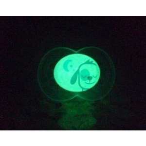 MAM Night Glow in the Dark Silicone Pacifier, Boy, 6 Plus Months, 2-Count