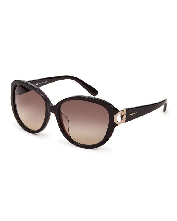 SF802SA Black Round Sunglasses