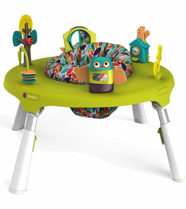 PortaPlay 4-in-1 Foldable Activity Center - Turn, Bounce, Play, Transform - Forest Friends