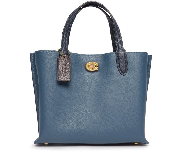 Colorblock leather Willow tote 24