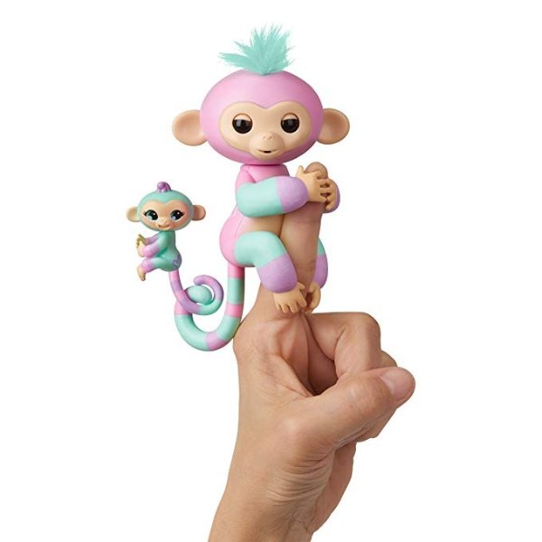 Fingerlings Baby Monkey & Mini BFFs - Ashley & Chance (Pink-Turquoise) 3542