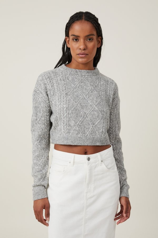 Cable Ultra Crop Pullover