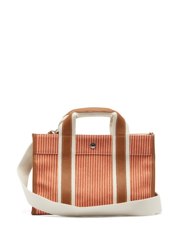 Traveller small leather-trim linen tote bag | Rue De Verneuil | MATCHESFASHION US