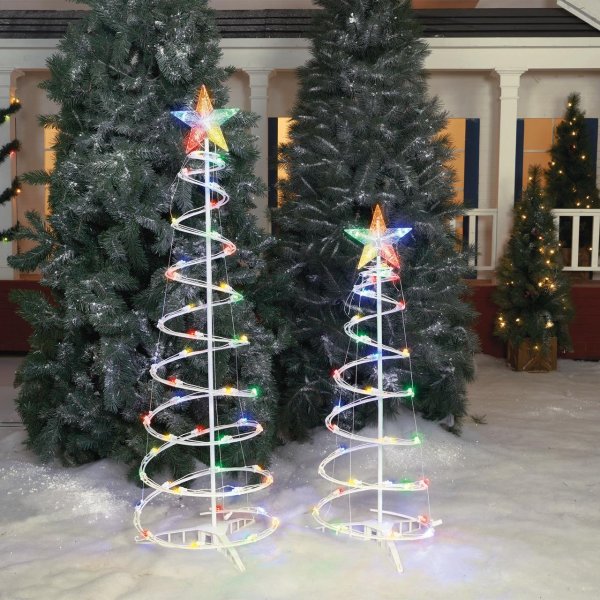 2 pack Multi color LED Spiral Tree