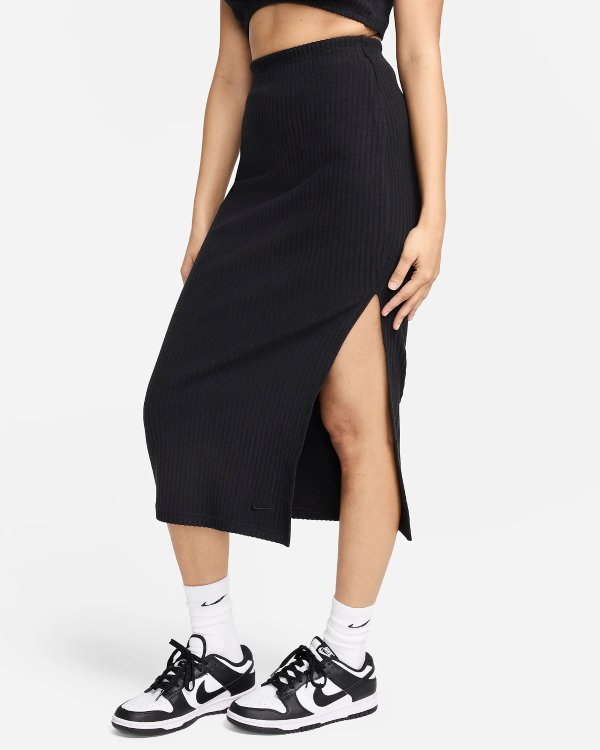 Sportswear Chill Knit Women's Slim Ribbed Midi Skirt..com