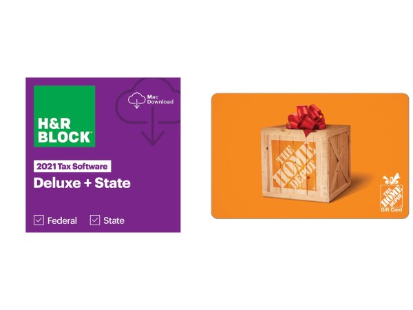 HR Block 2021 Deluxe + State - PC/Mac - Download - Bundle only and The Home Depot $15 Gift Card (Email Delivery)