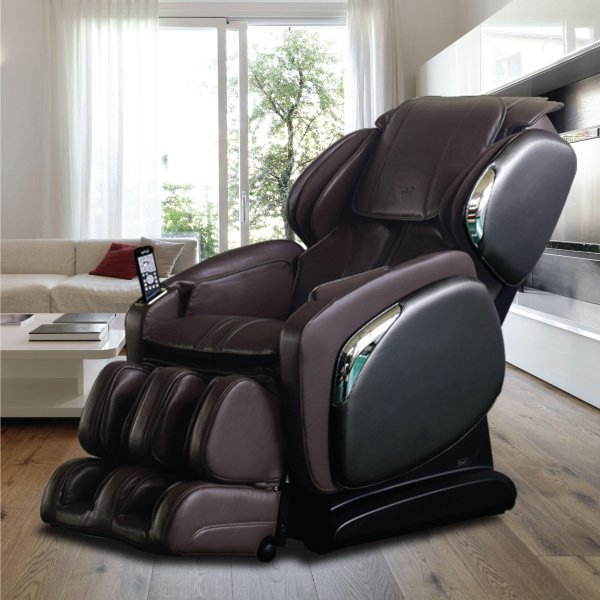 Osaki Brown Faux Leather Reclining Massage Chair-OS-4000LS-BROWN - The Home Depot