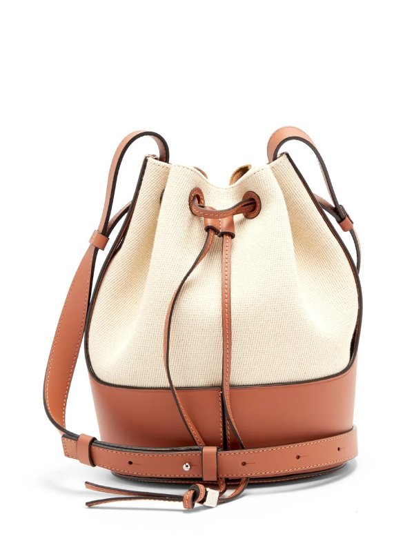 Balloon small canvas and leather shoulder bag | Loewe