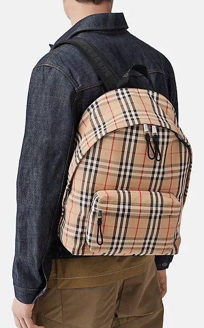 Leather-Trimmed Canvas Backpack