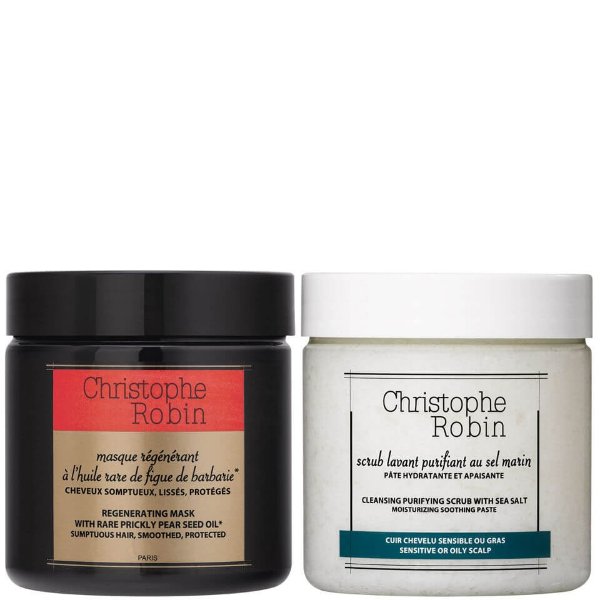  Cleansing Purifying Sea Salt Scrub (250ml) and Regenerating Mask with Rare Prickly Pear Seed Oil (250ml)