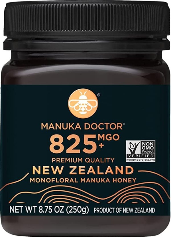 - MGO 825+ Manuka Honey Monofloral, 100% Pure New Zealand Honey. Certified. Guaranteed. RAW. Non-GMO (8.75 oz)