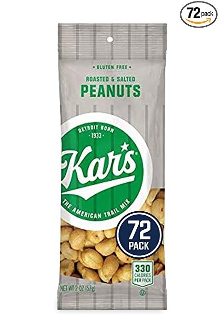 Roasted & Salted Peanuts, 2 oz Individual Packs – Bulk Pack of 72, Gluten-Free Snacks
