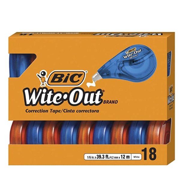 Wite-Out Brand EZ Correct Correction Tape, White, 18-Count