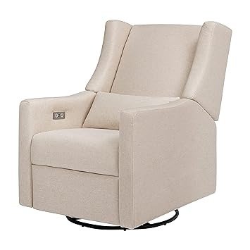 Kiwi Electronic Power Recliner and Swivel Glider with USB Port in Performance Beach Eco-Weave, Water Repellent & Stain Resistant, Greenguard Gold and CertiPUR-US Certified