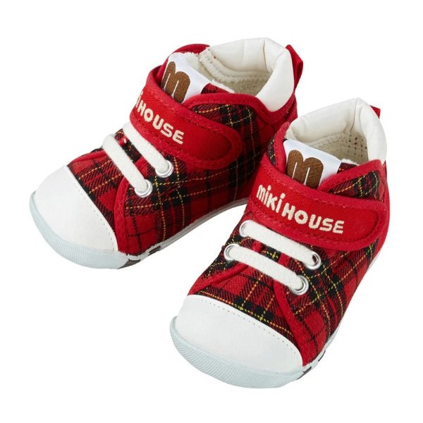 High Top First Walker shoes - Stylish Plaid