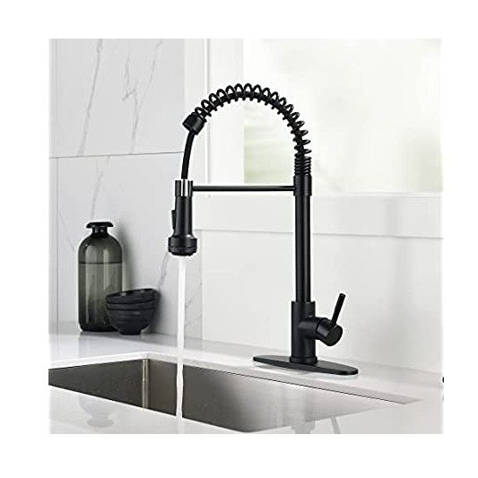 Amazing Force Touch-on Kitchen Faucet with 2 Modes Pull Down Sprayer (Matte Black, Touch)